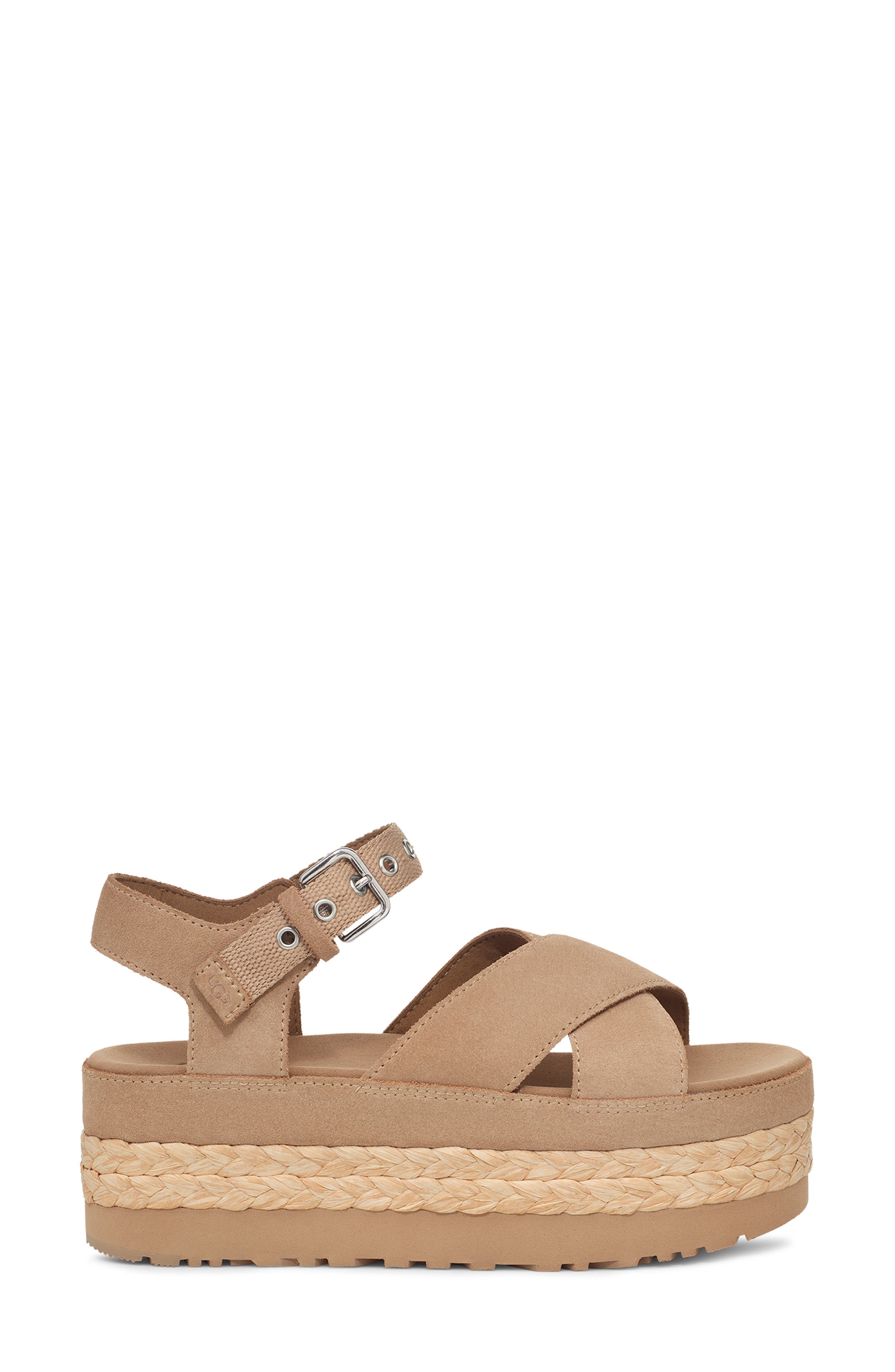 UGG<sup>®</sup> Aubrey Ankle Strap Platform Sandal, Alternate, color, Sand