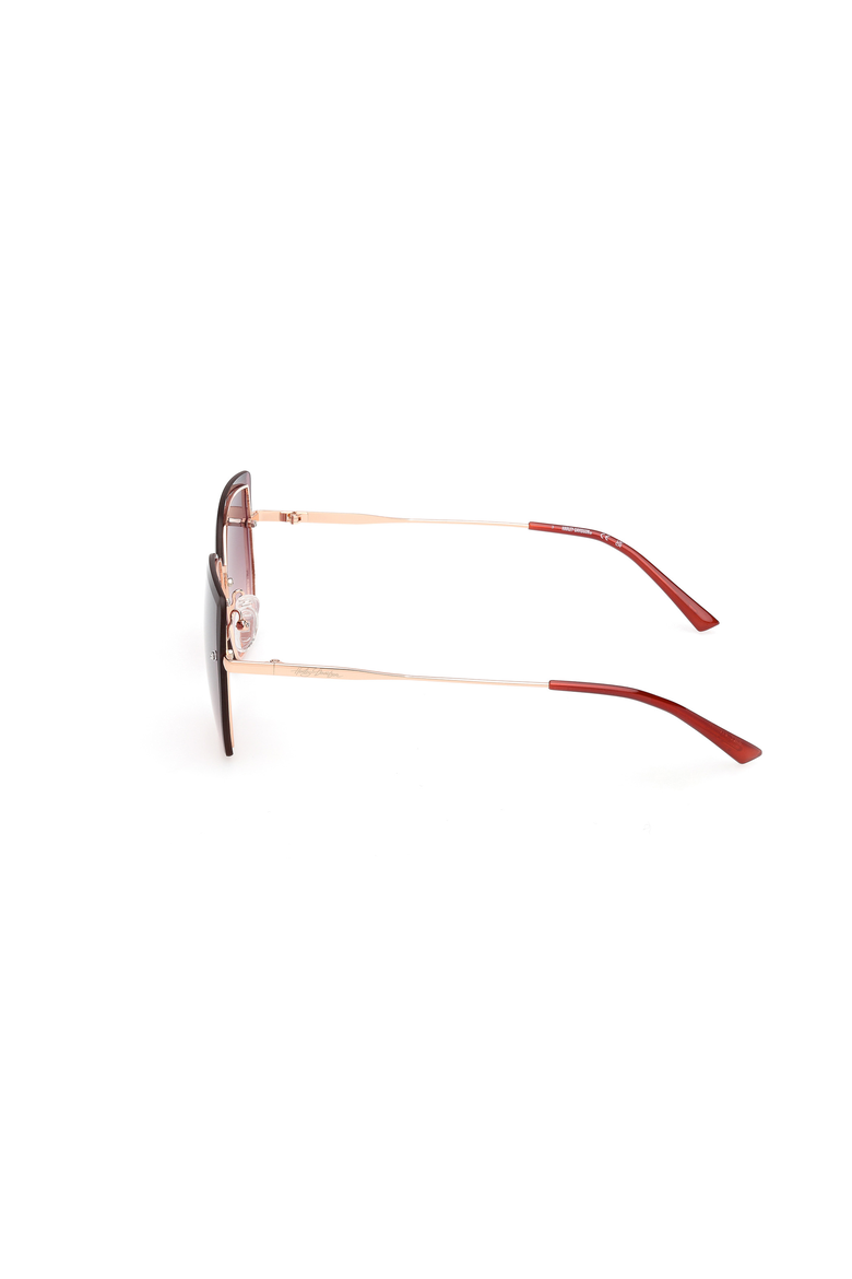 Oversized Square Metal Sunglasses, Alternate, color, Rose Gold / Bordeaux