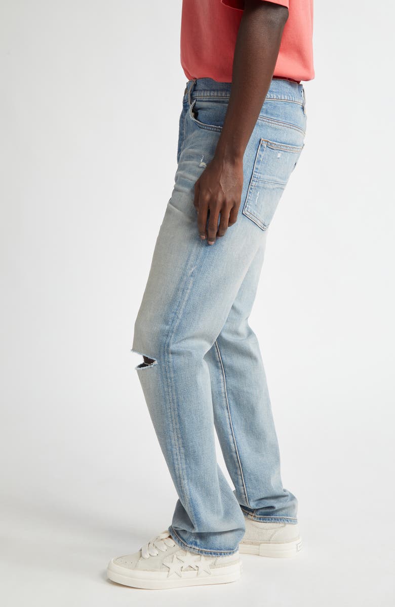 AMIRI Slash Ripped Slim Fit Jeans, Alternate, color, Antique Indigo