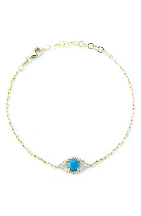 CZ Evil Eye Chain Bracelet