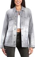 HINT OF BLU Metallic Dip Denim Barn Jacket