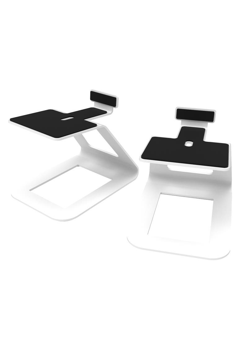 SE6 Elevated Desktop Speaker Stands for Large Speakers - Pair, Main, color, White