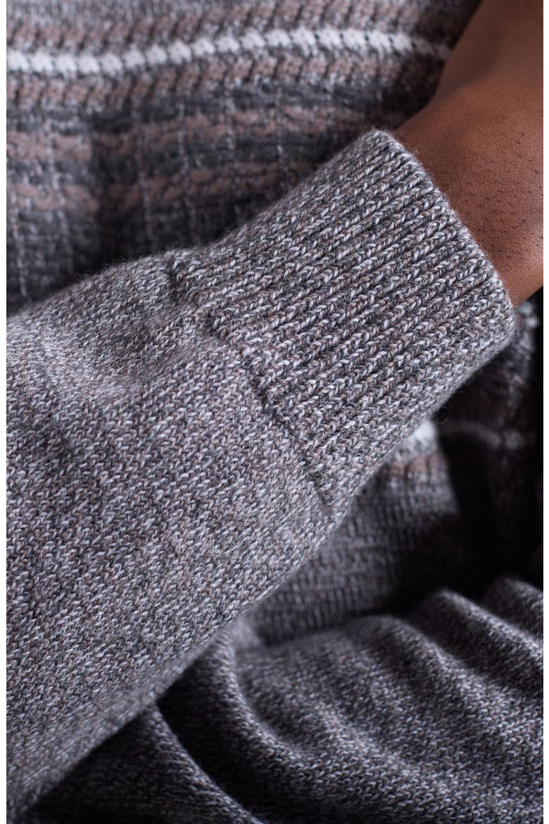 Chest Stripe Merino Wool Sweater, Alternate, color, WALNUT