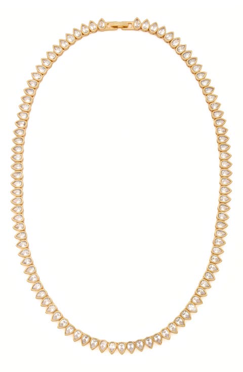 Pear Crystal Collar Necklace