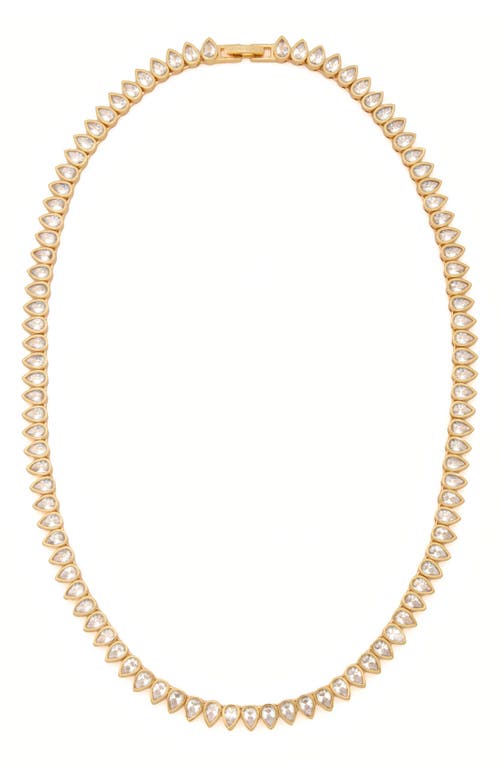 St. Moran Pear Crystal Collar Necklace In Gold