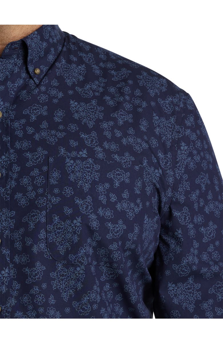 Harbor Bay by DXL Big & Tall Easy-Care Tonal Floral Sport Shirt, Alternate, color, 