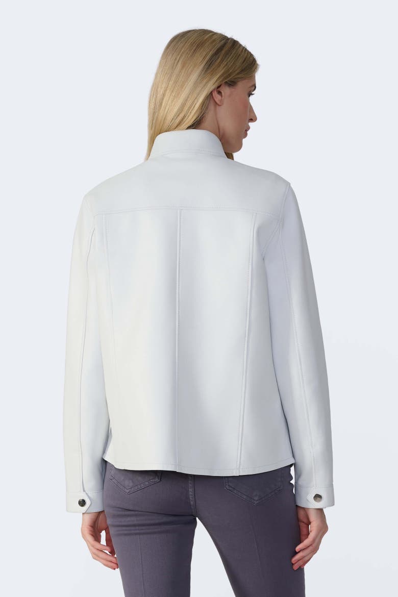 Frankie Leather Shirt Jacket, Alternate, color, White