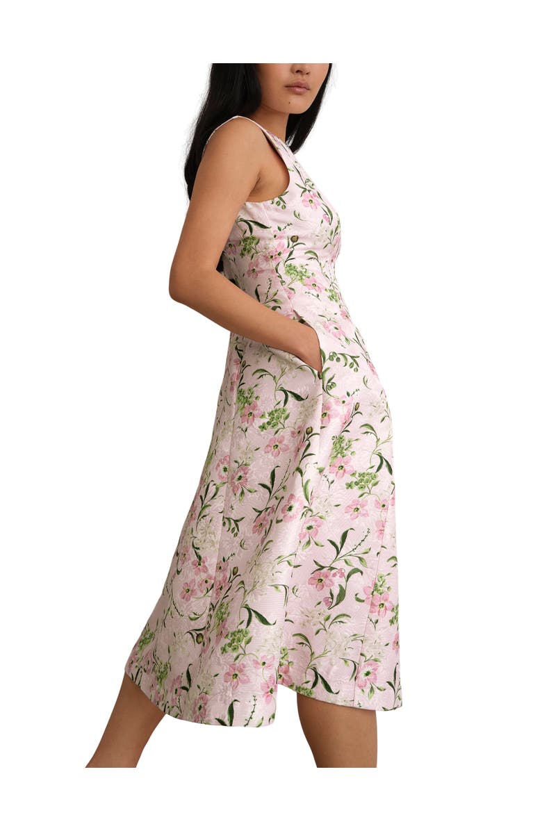 HOBBS LONDON Lana Midi Dress, Main, color, Pale Pink Multi