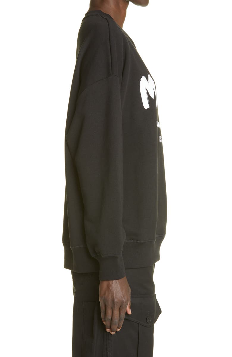 McQueen Alexander McQueen Graffiti Logo Oversize Cotton Sweatshirt, Alternate, color,