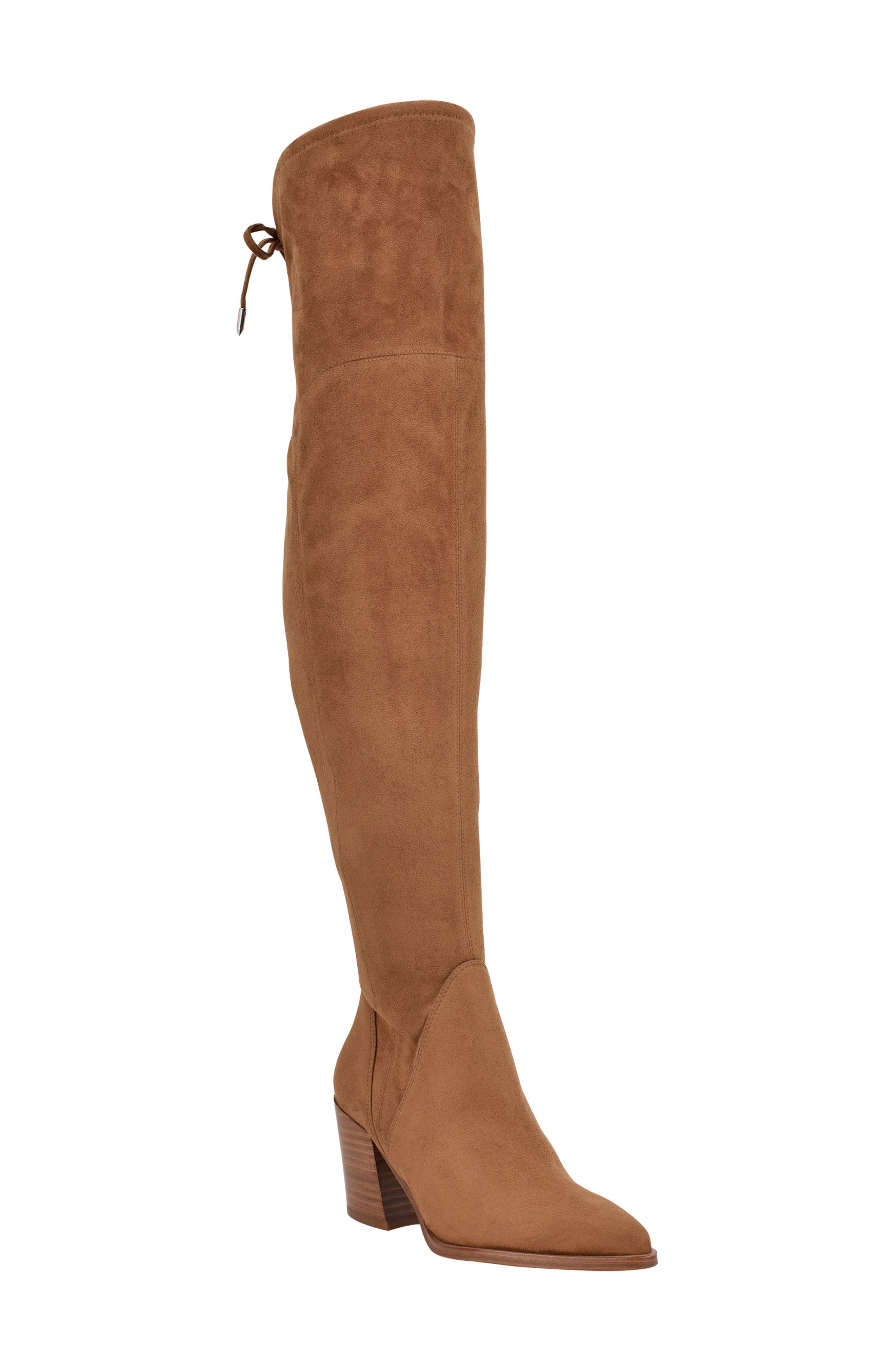 Comara Over the Knee Pointed Toe Boot, Main, color, LIGHT COGNAC SUEDE