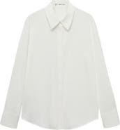 MANGO Fluid Button-Up Shirt