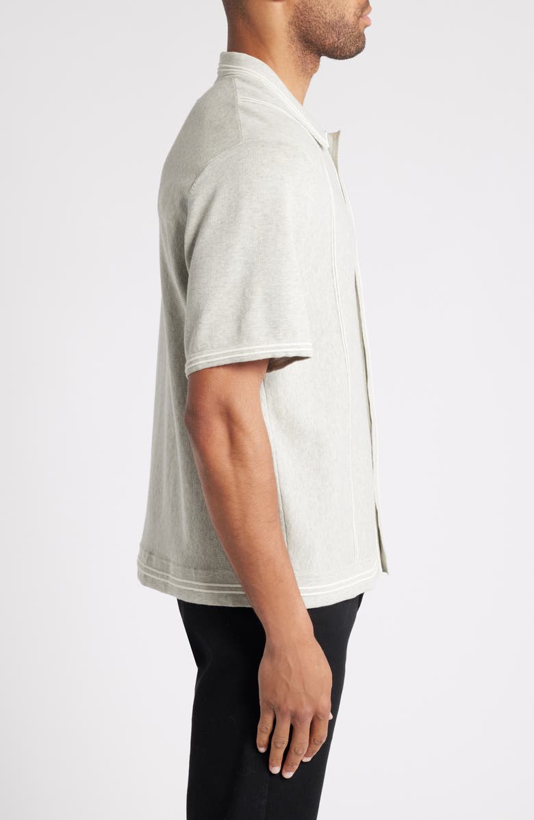 Wax London Minori Short Sleeve Milano Knit Button-Up Shirt, Alternate, color,