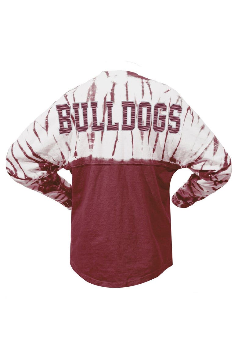 Women's Maroon Mississippi State Bulldogs Tie-Dye Long Sleeve Jersey T-Shirt, Alternate, color, Maroon