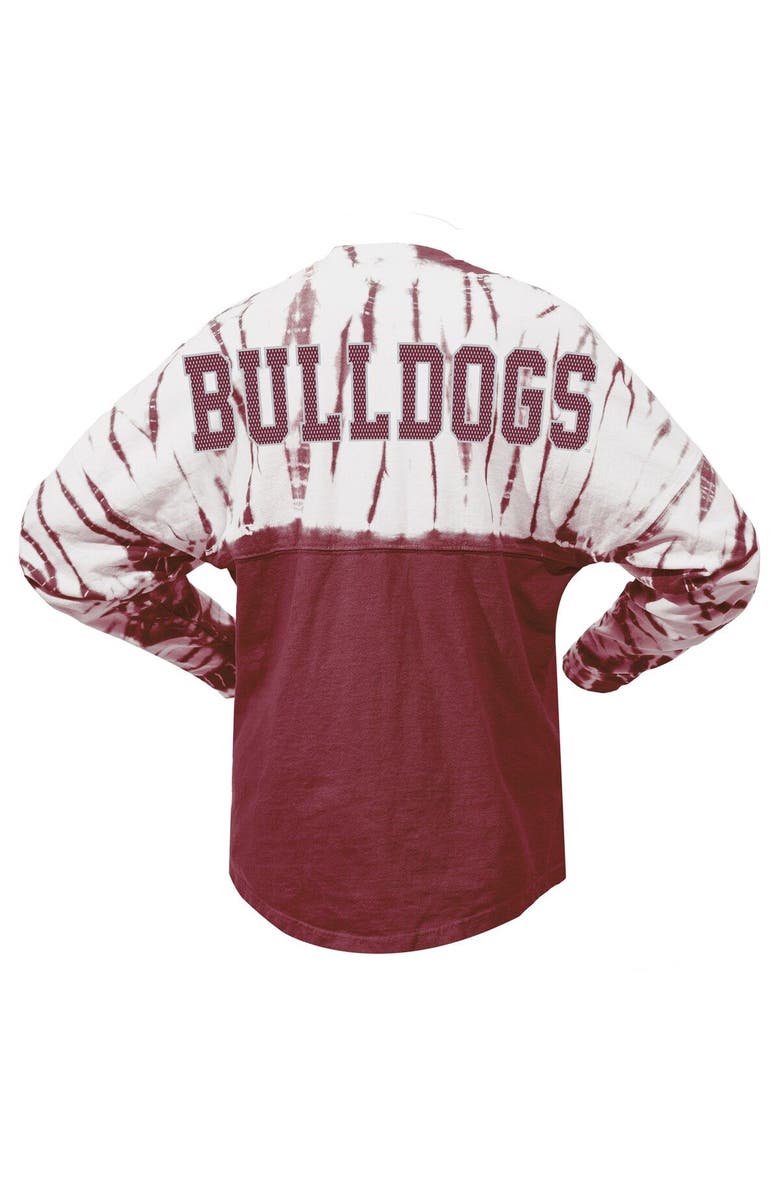 SPIRIT JERSEY Women's Maroon Mississippi State Bulldogs Tie-Dye Long Sleeve Jersey T-Shirt, Alternate, color, Maroon