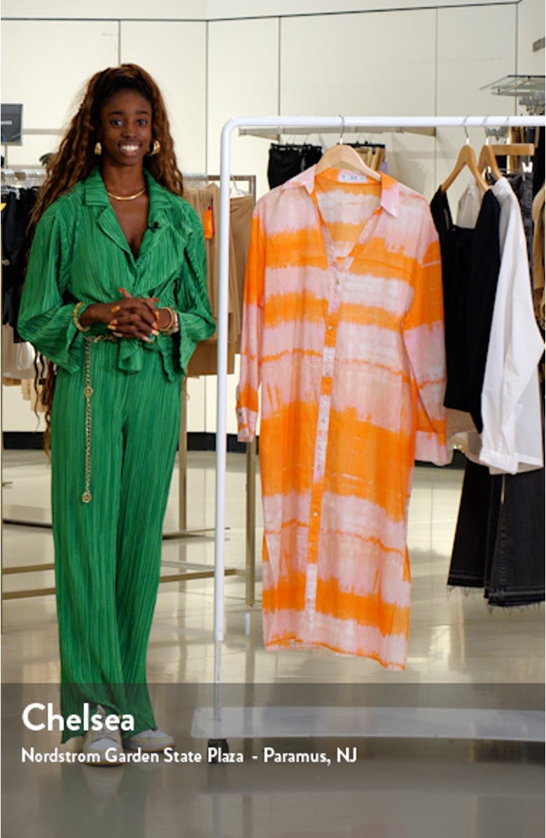 Tie Dye Long Sleeve Midi Shirtdress, sales video thumbnail