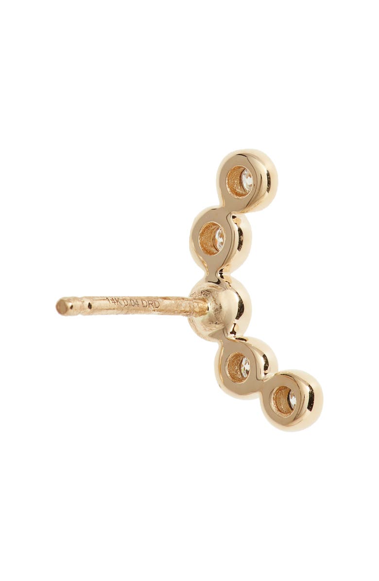 Dana Rebecca Designs Lulu Jack Curved Diamond Bezel Stud Earrings, Alternate, color, Yellow Gold