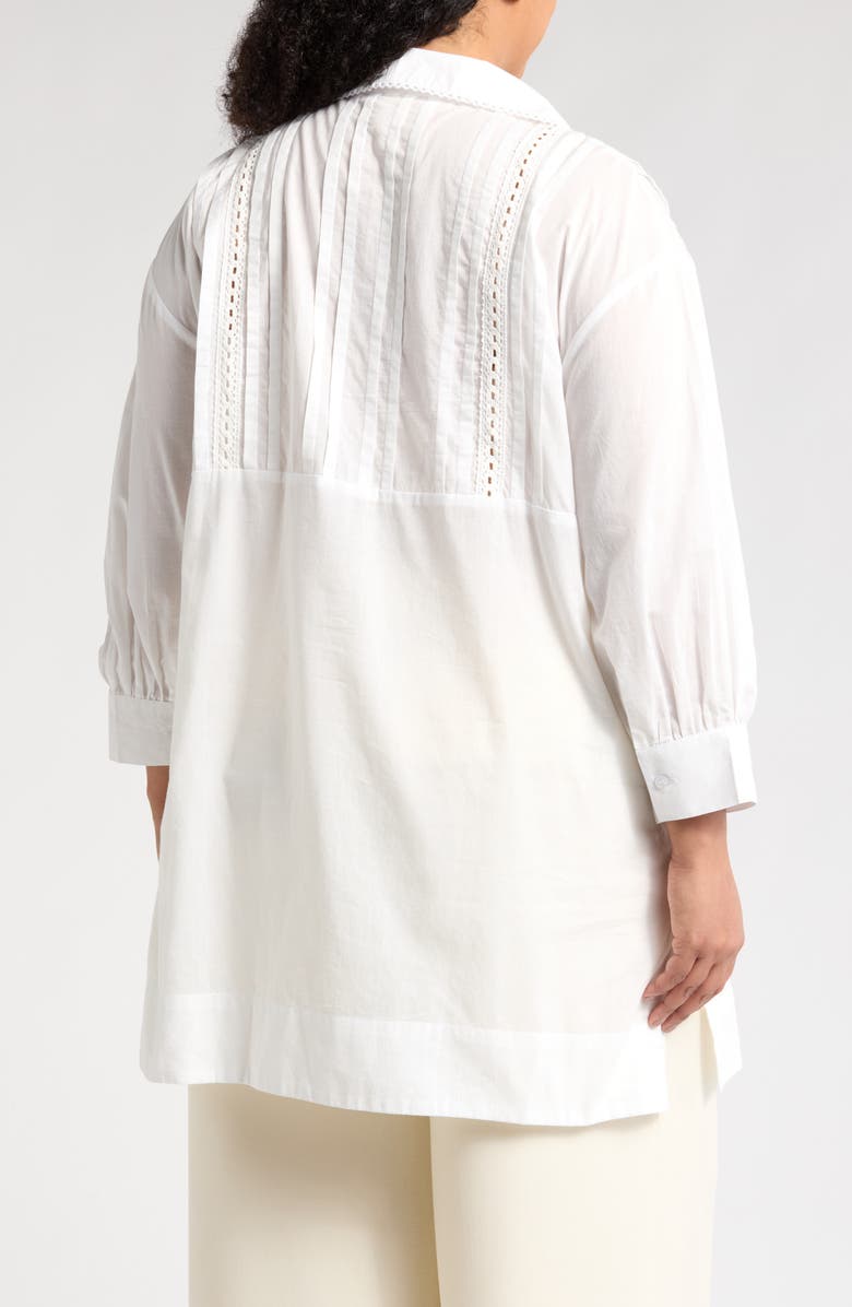 BOHO ME Lace Inset Button-Up Shirt, Alternate, color, White