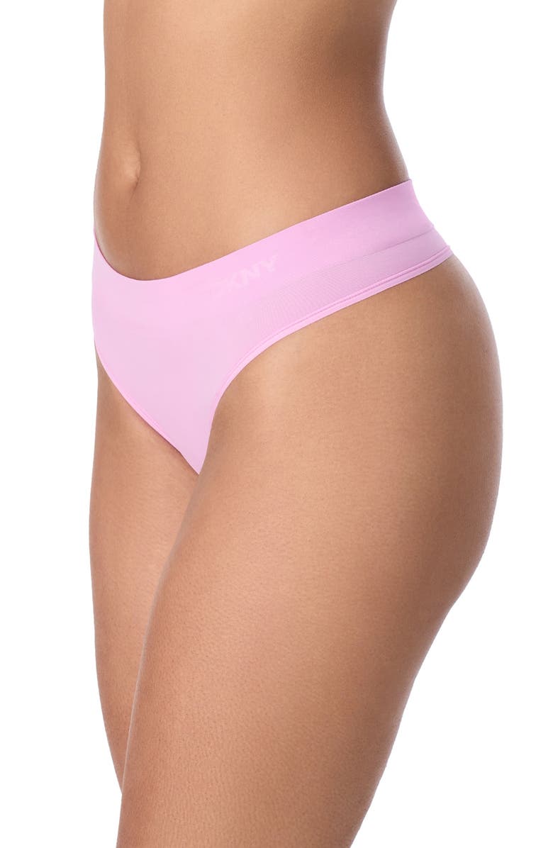 DKNY LiteWear Seamless Thong, Alternate, color, Orchid