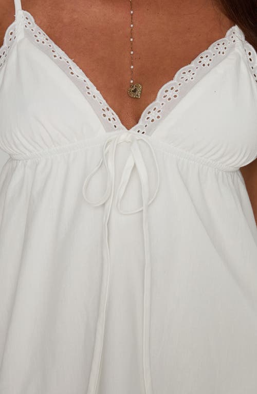 Princess Polly Nanette Tiered Cotton Minidress In White
