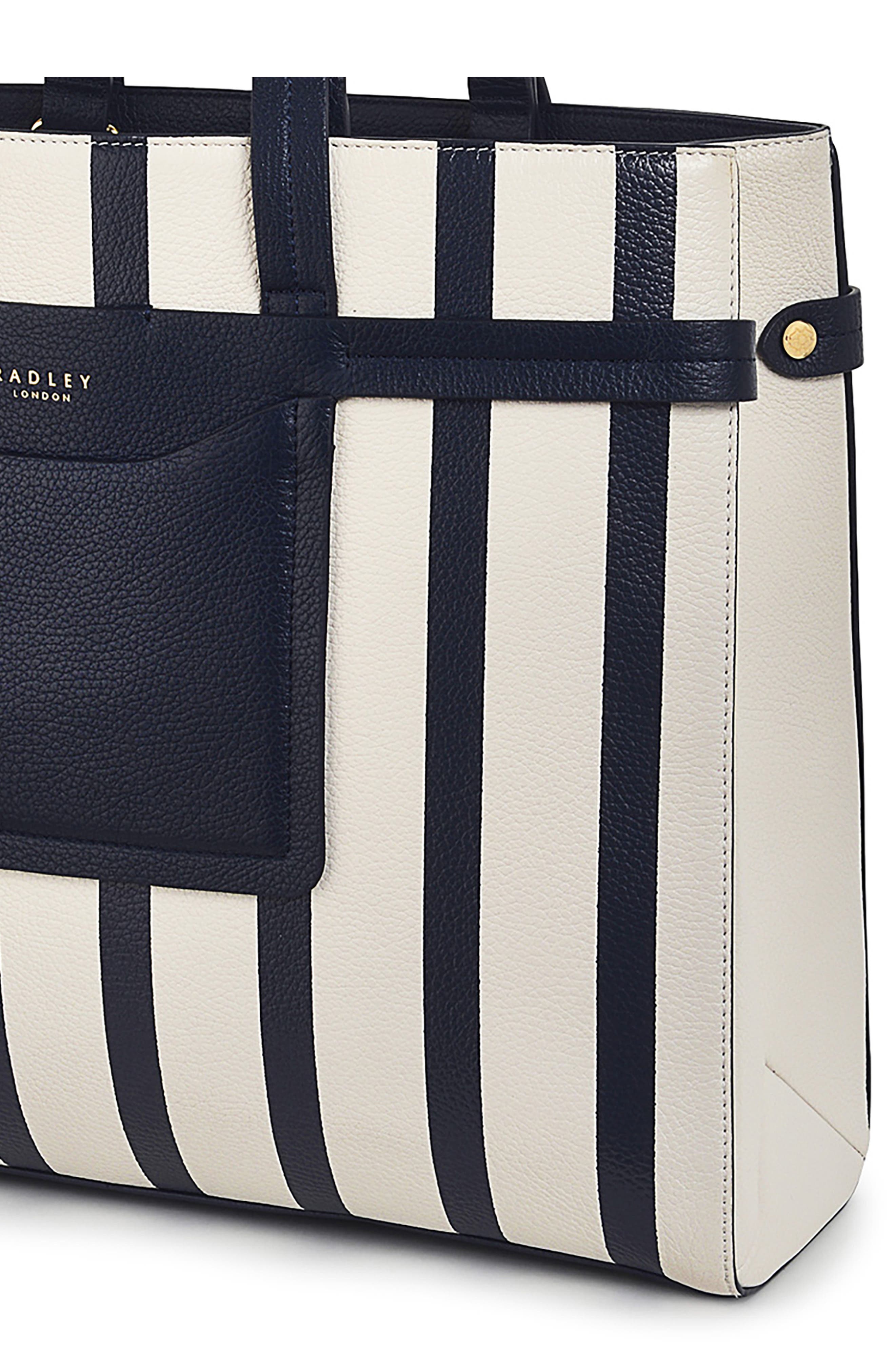 Radley Florence Road Stripe Large Shoulder Bag, Alternate, color, Ink