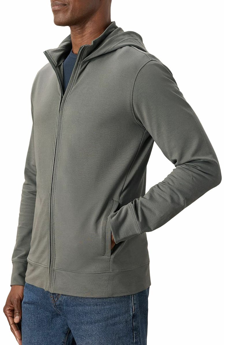 Pact Organic Cotton Stash French Terry Zip Hoodie, Alternate, color, Castor Grey