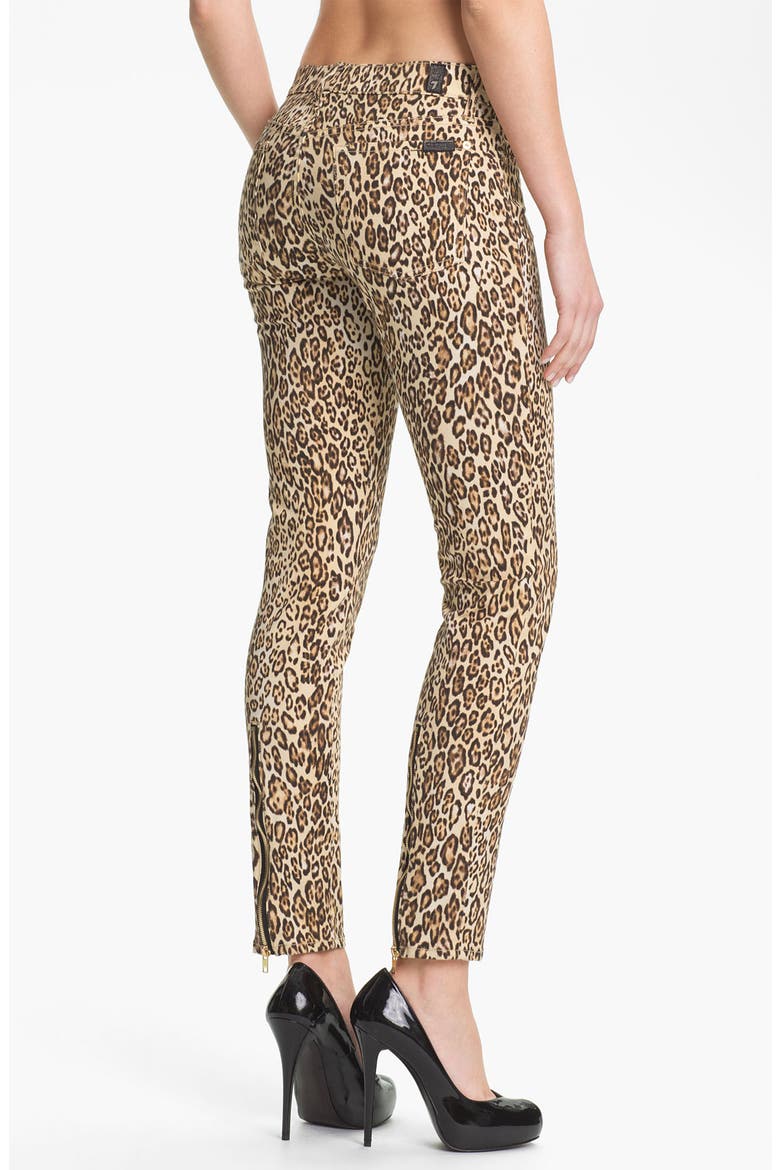 7 For All Mankind® 'The Slim Cigarette' Stretch Jeans, Alternate, color, CHEETAH PRINT