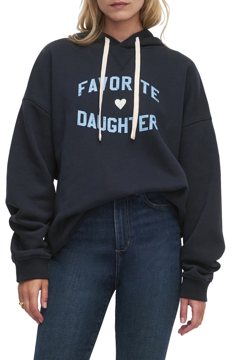 Favorite Daughter Graphic Hoodie, Main, color, Navy/ Light Blue