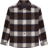 Reiss McFadden Check Wool Blend Flannel Overshirt