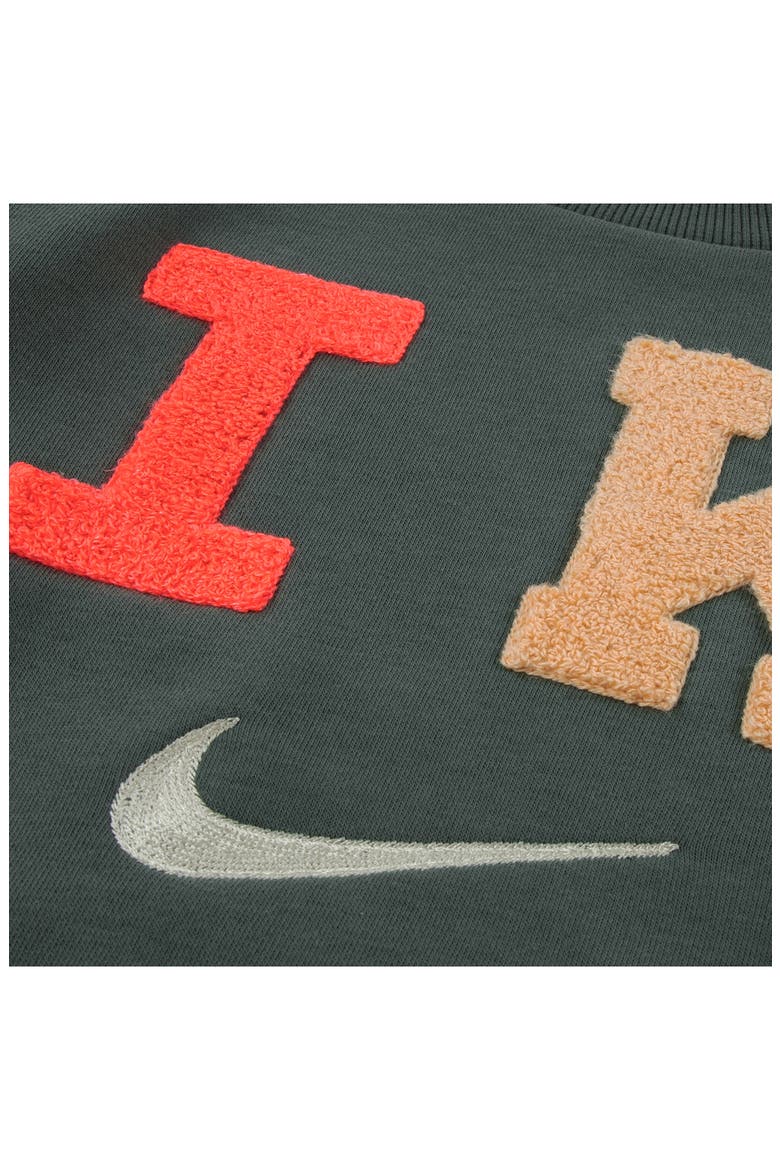 Kids' Club Chenille Fleece Sweatshirt, Alternate, color, CAMO GREEN