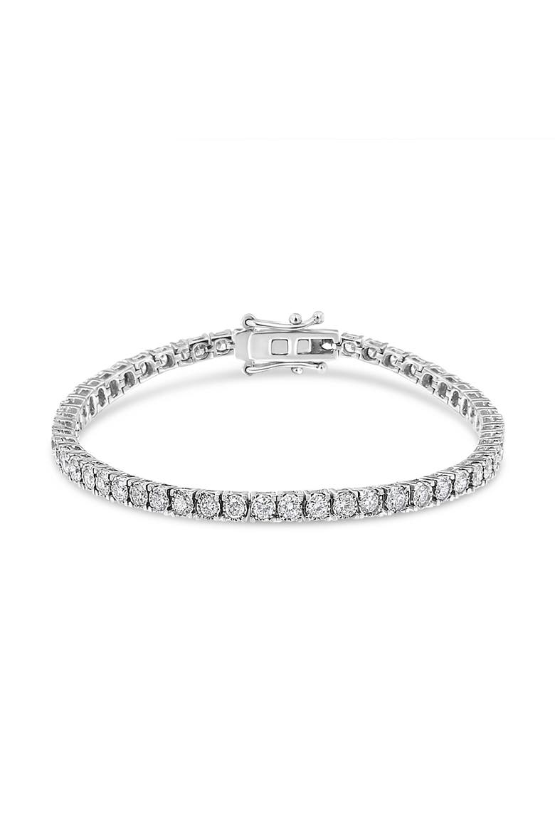 14K White Gold 3.0 Ctw Miracle Set Lab Grown Diamond Illusion  Tennis Bracelet, Alternate, color, White