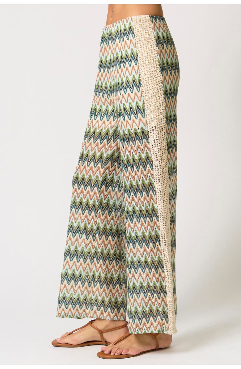 Central Park West Celine Crochet Mid Rise Pants, Alternate, color, Neutral Multi