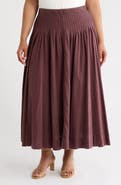 Treasure & Bond Pleated Linen Blend Maxi Skirt