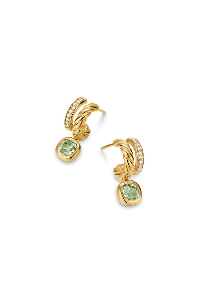 David Yurman Mercer<sup>®</sup> Color Two-Row Drop Earrings, 19.5mm, Alternate, color, Prasiolite