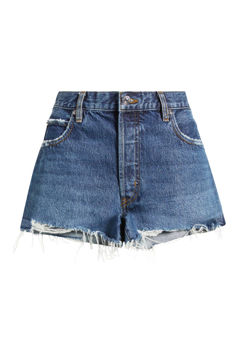 The Hang Frayed Hem Denim Shorts, Alternate, color, RAFAEL