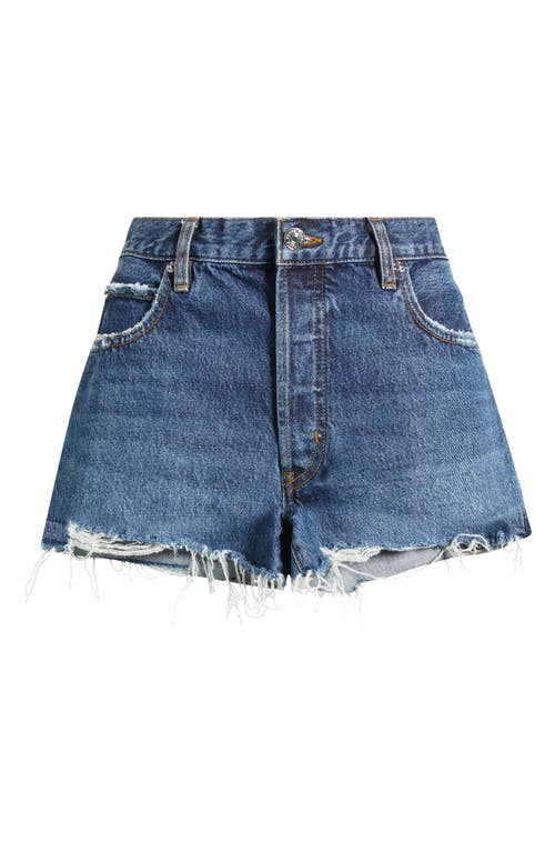 Frame The Hang Frayed Mid-rise Denim Shorts In Rafael