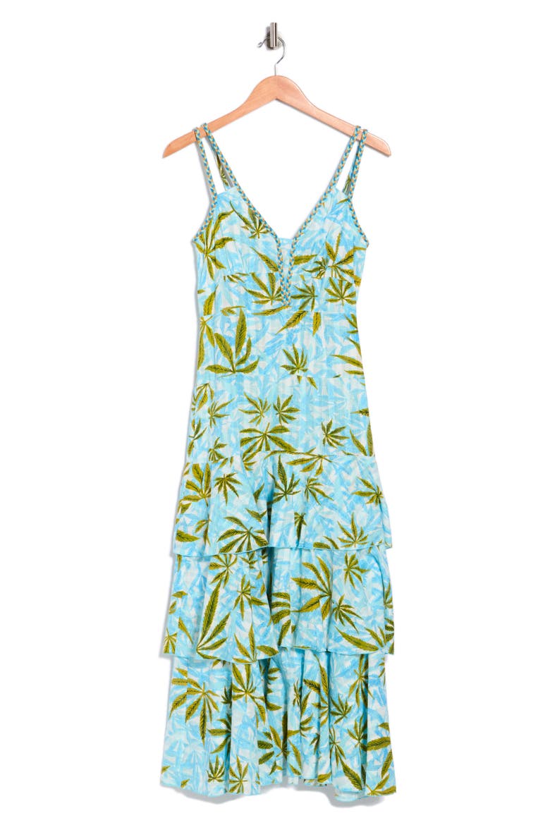 Cate Tiered Cotton Dress, Main, color, CANNABIS BLUE