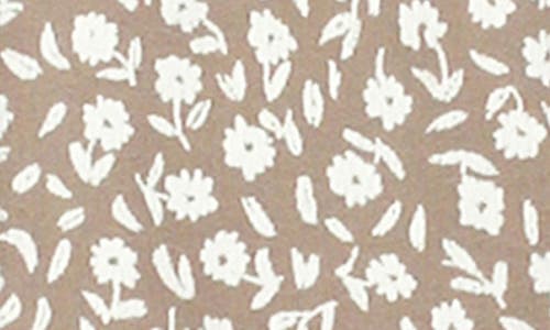 Shop L'ovedbaby Print Organic Cotton Two-way Zip Footie In Oatmeal Ditsy Floral