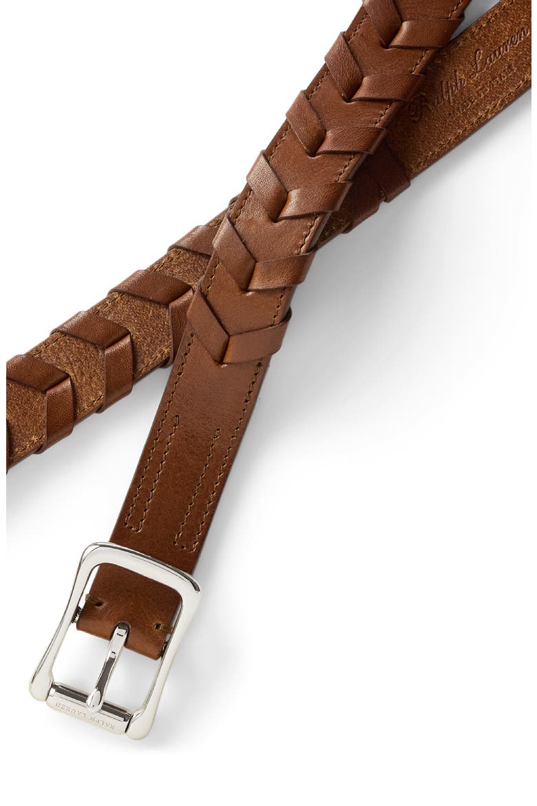 Whipstitch Leather Belt, Alternate, color, BROWN