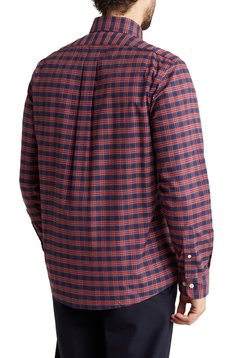 Brooks Brothers Regular Fit Tartan Non-Iron Oxford Button-Down Shirt, Alternate, color,