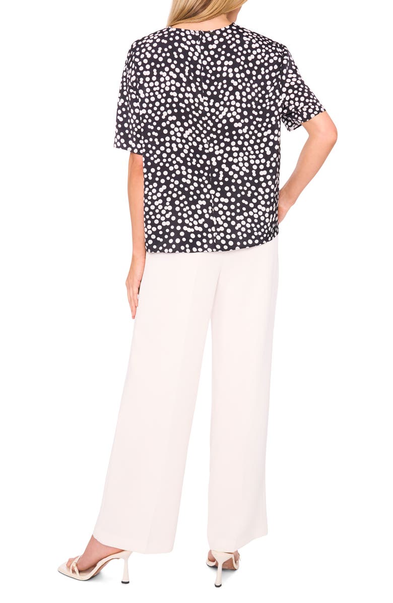 Halogen<sup>®</sup> Polka Dot Crepe Top, Alternate, color, Rich Black