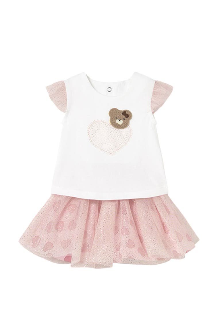Teddy Baby Rose Skirt Set, Main, color, Pink