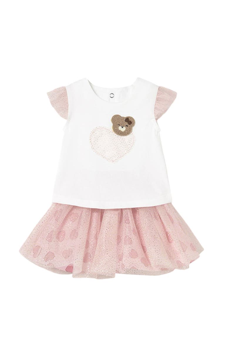 Mayoral Teddy Baby Rose Skirt Set, Main, color, Pink