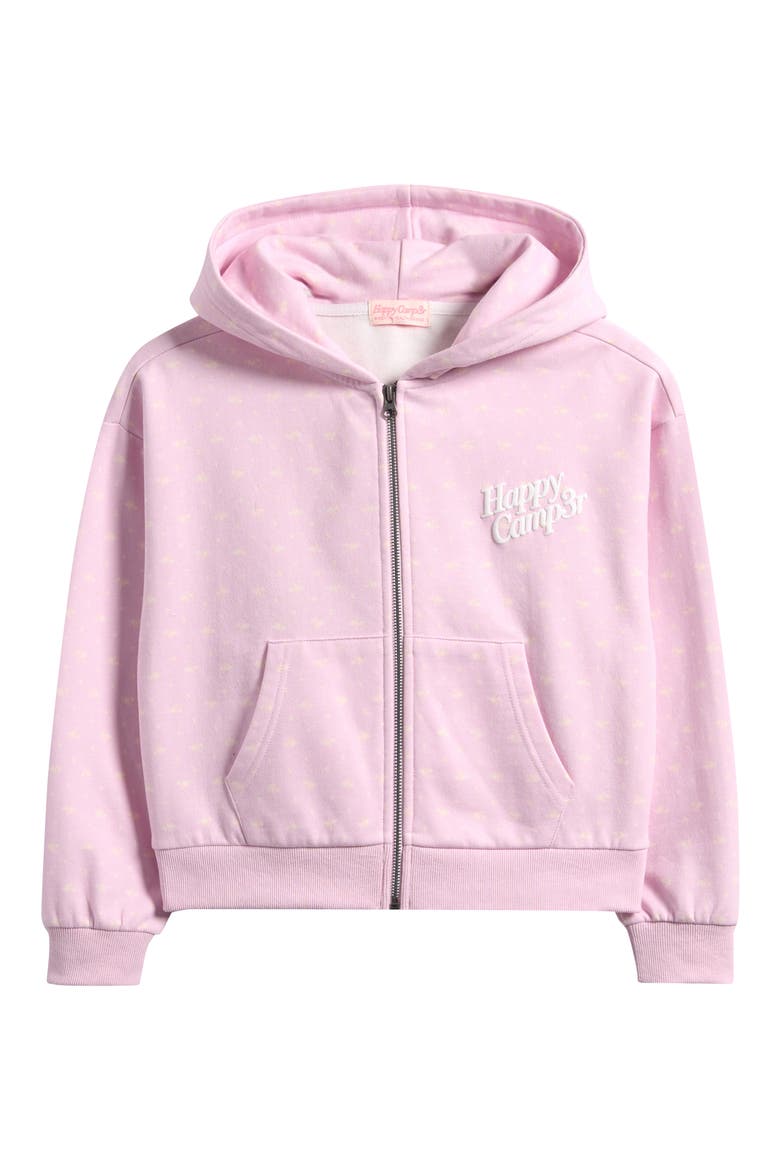 Kids' Lavender Bloom Full-Zip Hoodie, Main, color, LILAC SNOW