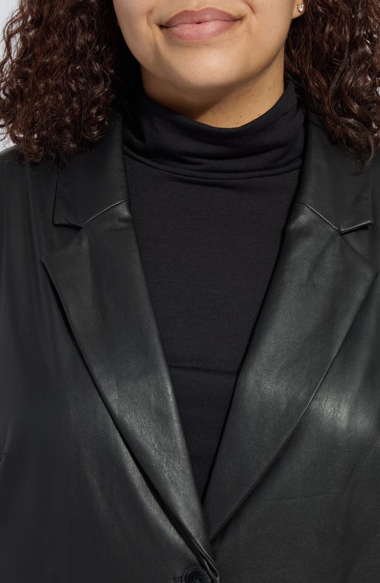 Lysse 'Lyssentials Faux Leather Blazer, Alternate, color, Black