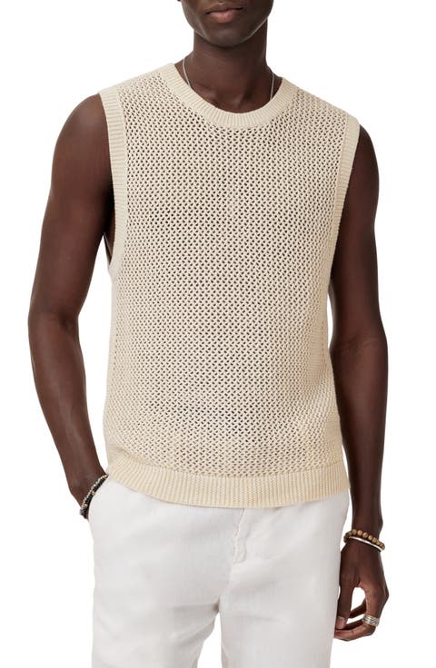 Augusto Chunky Wool & Linen Sweater Vest