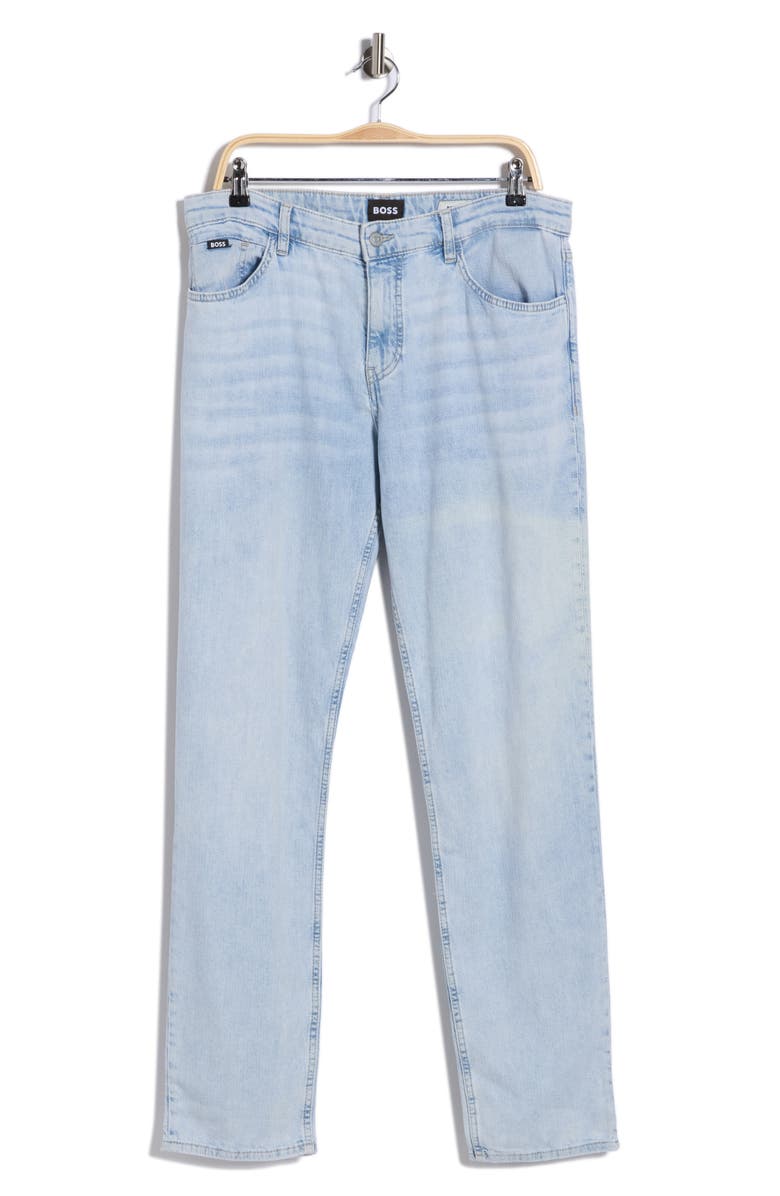 HUGO Maine Regular Fit Straight Leg Jeans, Main, color, Light/ Pastel Blue