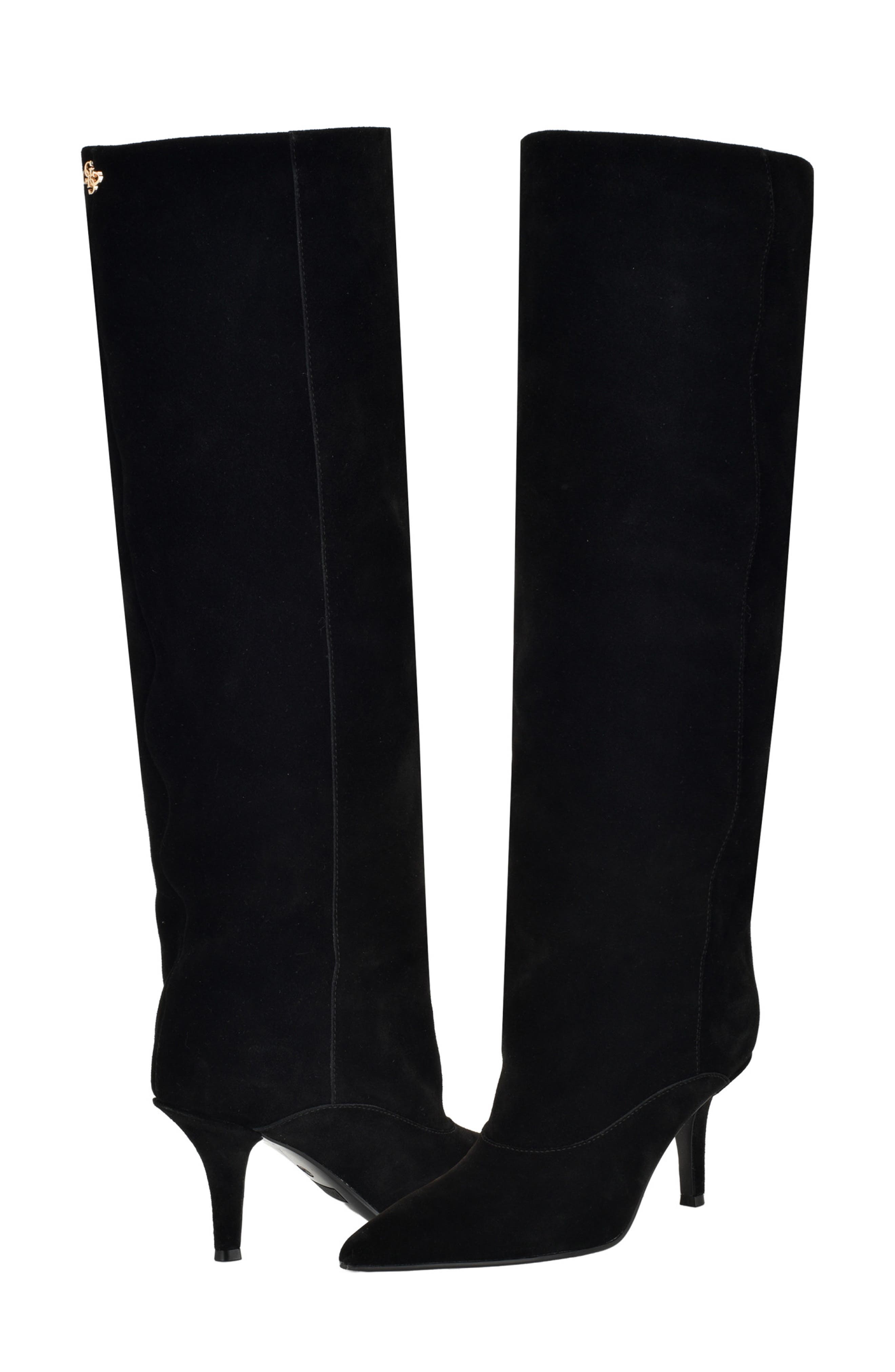 Carolan Pointed Toe Slouch Boot, Alternate, color, BLACK