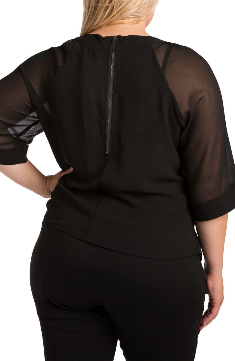 Standards & Practices Milla Sheer Skimmer Top, Alternate, color, Black