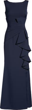 Eliza J Ruffle Front Gown