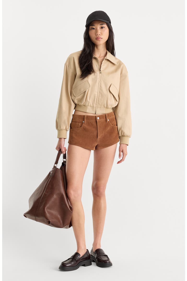 The Twill Cropped Bomber Jacket, Alternate, color, DUNE MIST